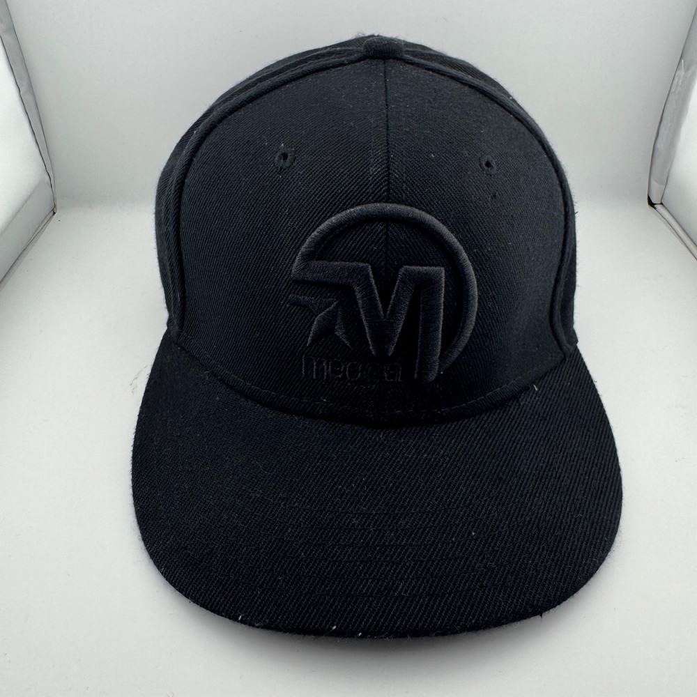 Mecca USA Flat Brim Hat Men One Size Black Embroidered Logo Streetwear Cap